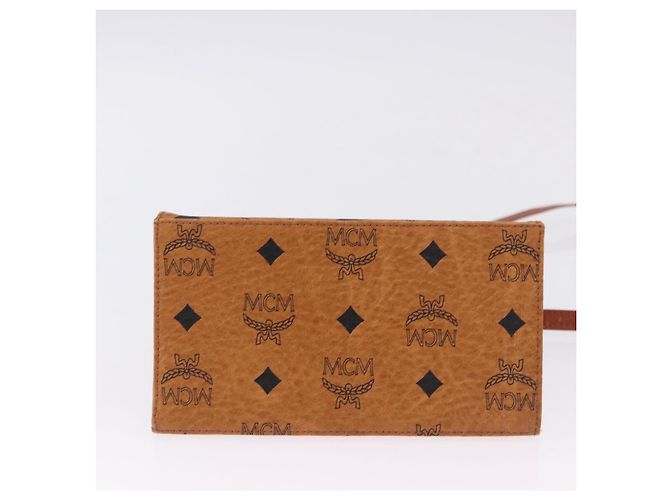 Bolso de mano MCM Vicetos Logogram PVC Leather 2way Brown Gold Auth 203014A Castaño Dorado - vista 11