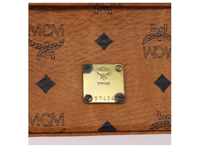 Bolso de mano MCM Vicetos Logogram PVC Leather 2way Brown Gold Auth 203014A Castaño Dorado - vista 18