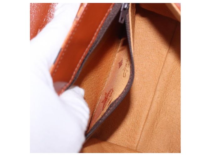 Bolso de mano MCM Vicetos Logogram PVC Leather 2way Brown Gold Auth 203014A Castaño Dorado - vista 26