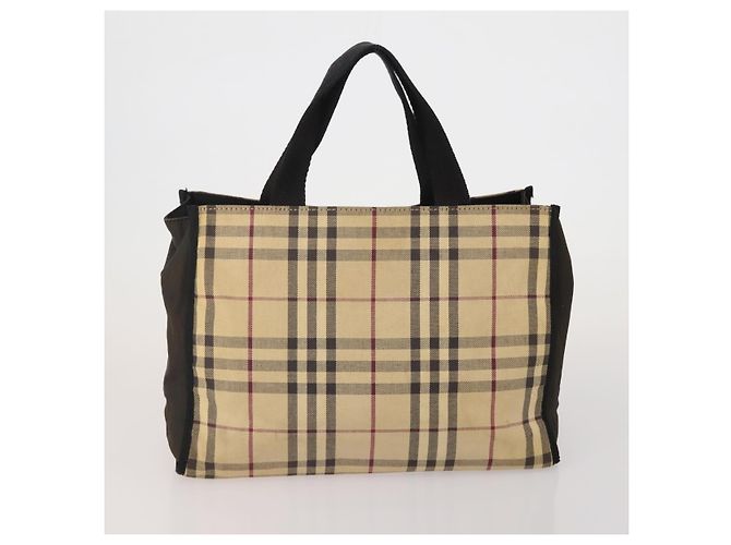 BURBERRY Nova Check Hand Bag Canvas 3 Set Beige Blue Auth 202176 - vista 10