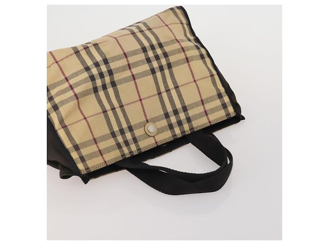 BURBERRY Nova Check Hand Bag Canvas 3 Set Beige Blue Auth 202176 - vista 12