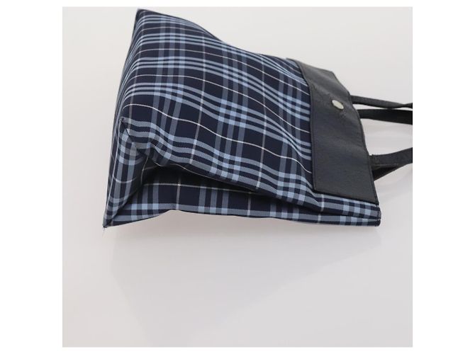 BURBERRY Nova Check Hand Bag Canvas 3 Set Beige Blue Auth 202176 - vista 18
