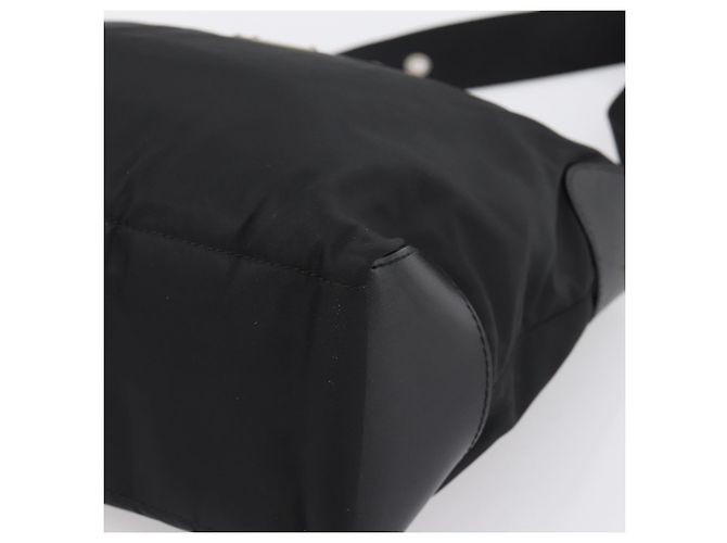 Borsa a tracolla PRADA Nylon Nero Argento Auth 201223A - vista 10