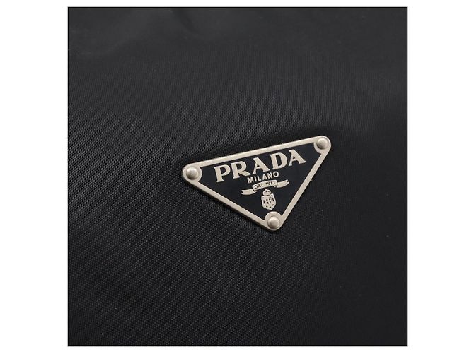 Borsa a tracolla PRADA Nylon Nero Argento Auth 201223A - vista 14