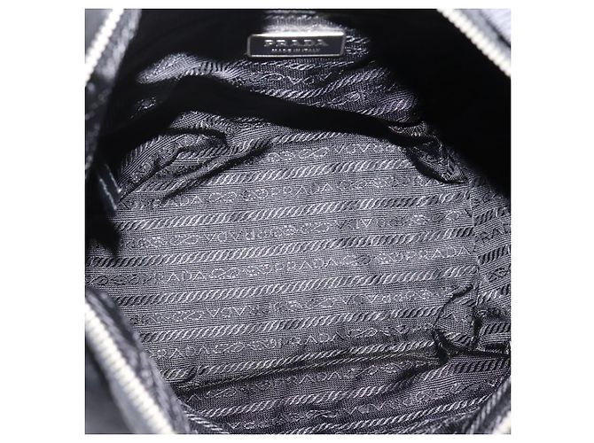 Borsa a tracolla PRADA Nylon Nero Argento Auth 201223A - vista 18