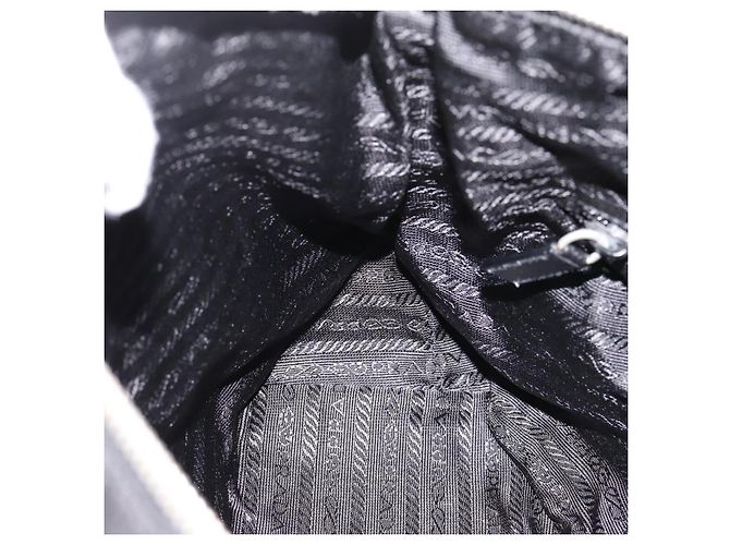 Borsa a tracolla PRADA Nylon Nero Argento Auth 201223A - vista 20