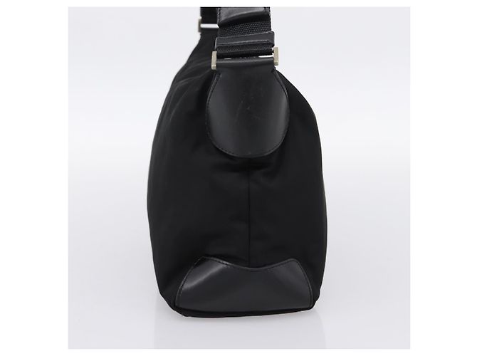 Borsa a tracolla PRADA Nylon Nero Argento Auth 201223A - vista 4
