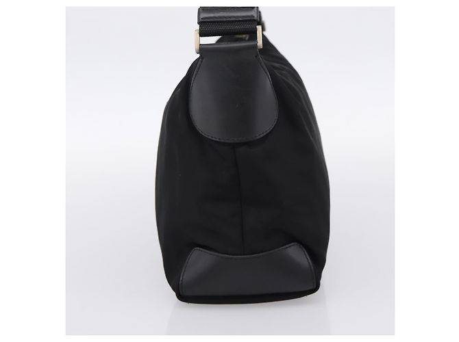 Borsa a tracolla PRADA Nylon Nero Argento Auth 201223A - vista 5