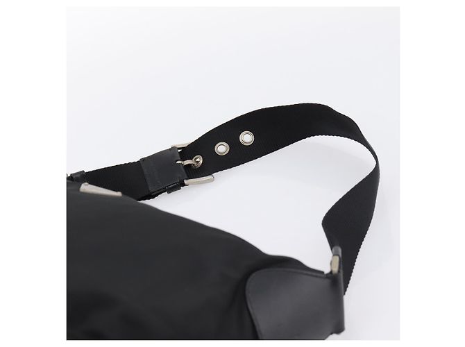 Borsa a tracolla PRADA Nylon Nero Argento Auth 201223A - vista 8