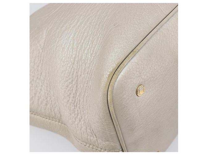 Bulgari Borsa Tote BVLGARI in pelle argento Auth 202279 - vista 11