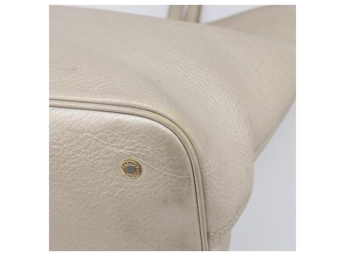 Bulgari Borsa Tote BVLGARI in pelle argento Auth 202279 - vista 12