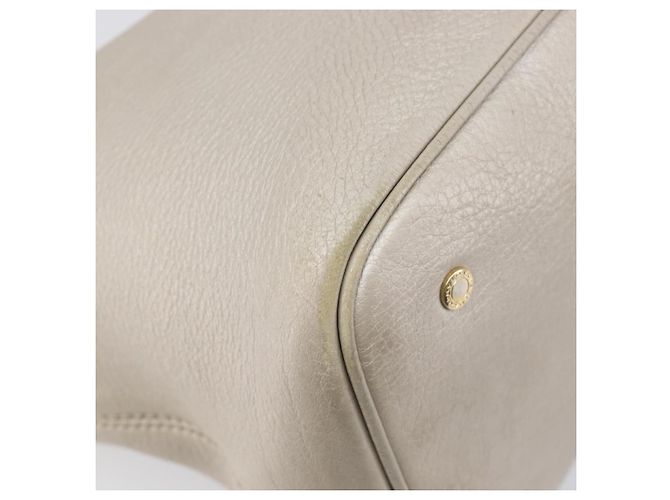 Bulgari Borsa Tote BVLGARI in pelle argento Auth 202279 - vista 13