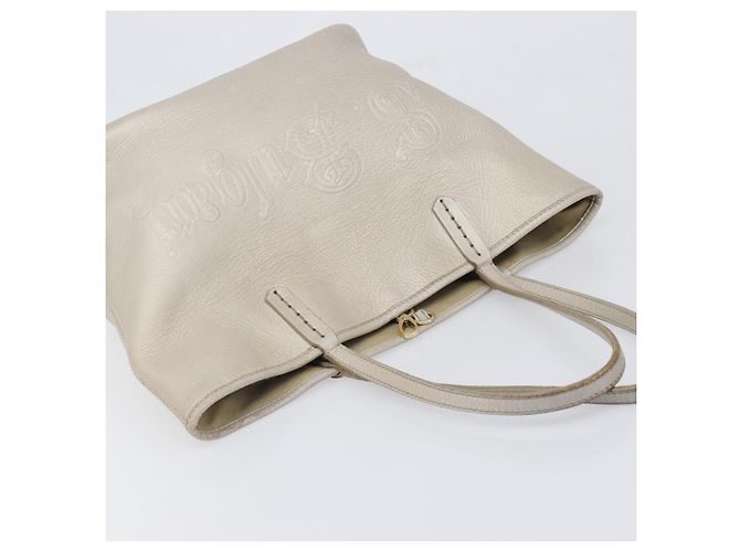 Bulgari Borsa Tote BVLGARI in pelle argento Auth 202279 - vista 6