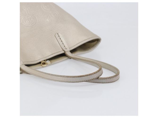 Bulgari Borsa Tote BVLGARI in pelle argento Auth 202279 - vista 7