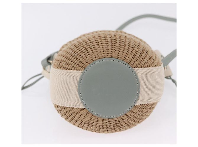 Chloé Chloe Mifuko Woody Small Basket Bag Raffia 2way Beige Silver Auth 202617V Argento - vista 11