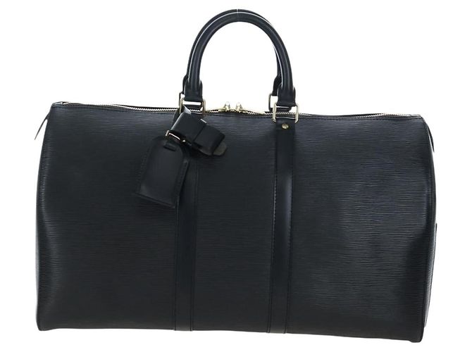 LOUIS VUITTON Epi Keepall 45 Boston Bag Black M42972 LV Auth am12520SAV Nero - vista 2