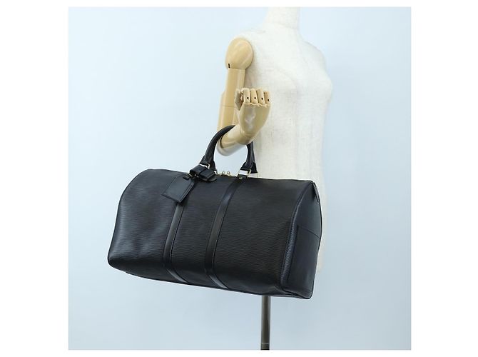 LOUIS VUITTON Epi Keepall 45 Boston Bag Black M42972 LV Auth am12520SAV Nero - vista 23