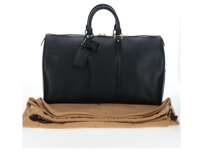 LOUIS VUITTON Epi Keepall 45 Boston Bag Black M42972 LV Auth am12520SAV Nero - vista 24