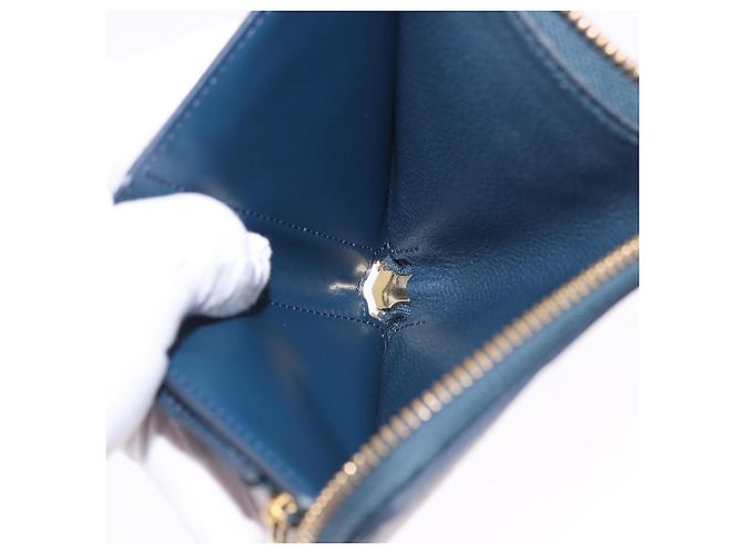 LOUIS VUITTON Empreinte Portefeuille Secret Compact Wallet M93430 LV Auth 202007 Blu navy - vista 19