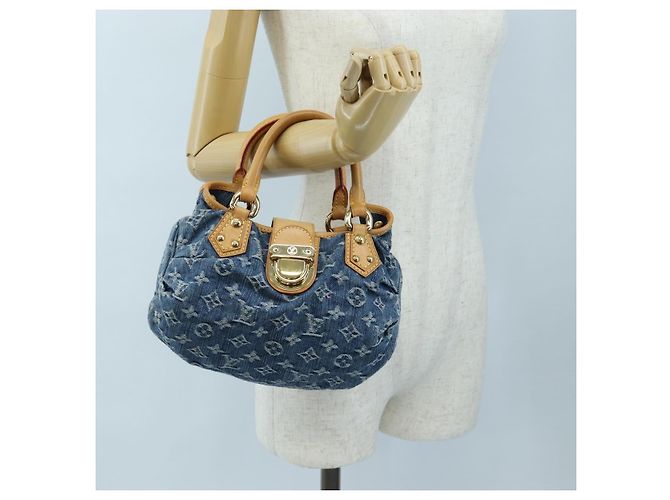 LOUIS VUITTON Monogram Denim Preity Hand Bag Blue M95020 LV Auth 203795SAV - vista 24