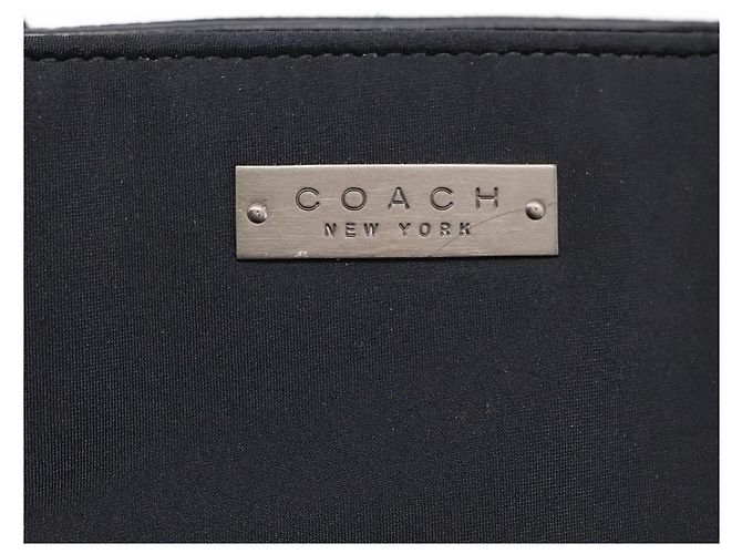 Borsa Tote Coach Nylon Nero Argento Auth 202757A - vista 14