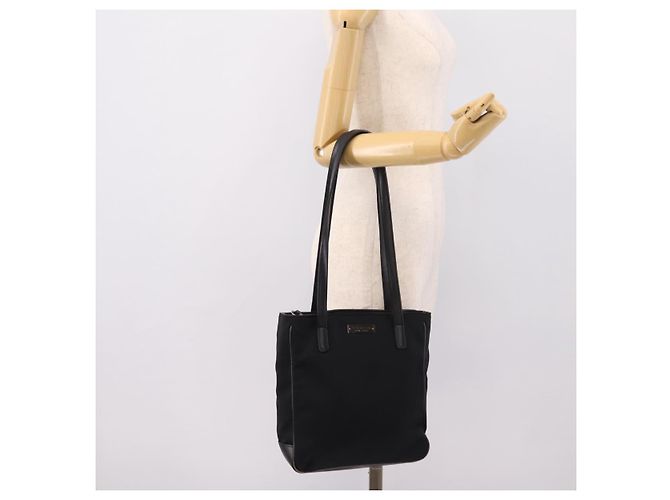 Borsa Tote Coach Nylon Nero Argento Auth 202757A - vista 24