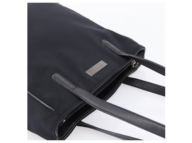 Borsa Tote Coach Nylon Nero Argento Auth 202757A - vista 6