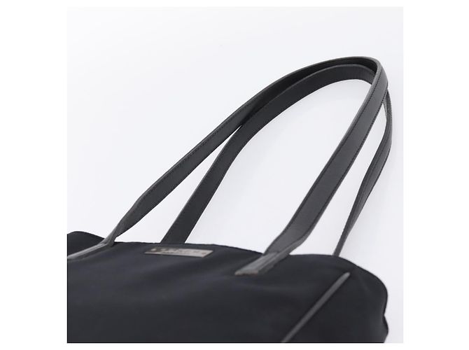 Borsa Tote Coach Nylon Nero Argento Auth 202757A - vista 8