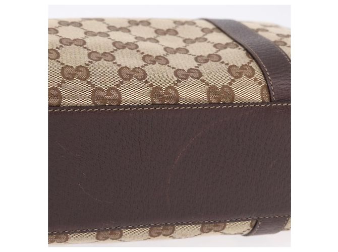 Borsa a mano GUCCI GG Canvas Beige Tono Oro 130942 Auth 201326V - vista 10