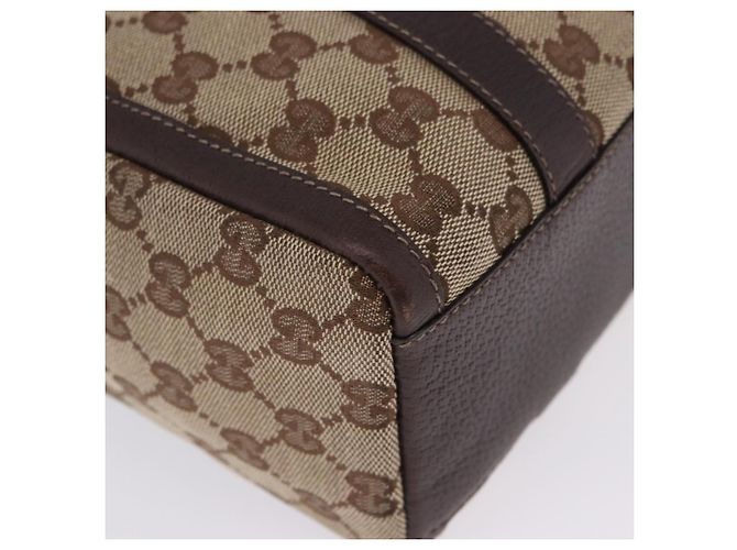 Borsa a mano GUCCI GG Canvas Beige Tono Oro 130942 Auth 201326V - vista 11