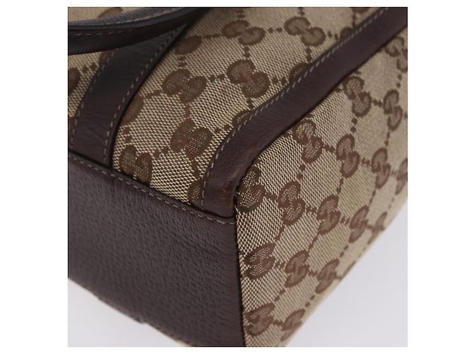 Borsa a mano GUCCI GG Canvas Beige Tono Oro 130942 Auth 201326V - vista 14
