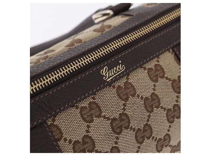 Borsa a mano GUCCI GG Canvas Beige Tono Oro 130942 Auth 201326V - vista 16