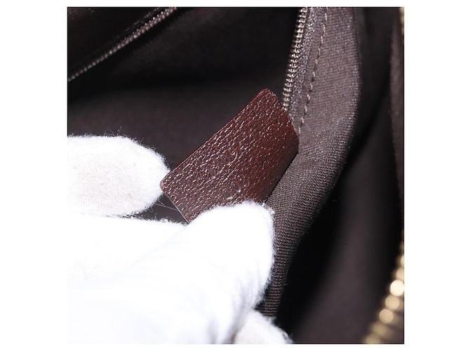 Borsa a mano GUCCI GG Canvas Beige Tono Oro 130942 Auth 201326V - vista 23