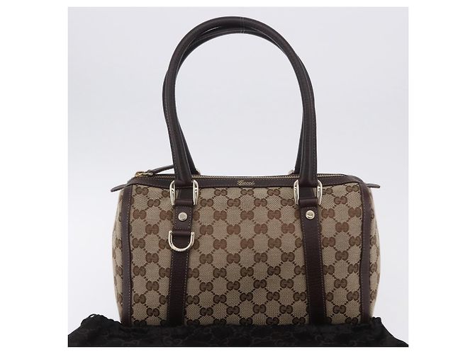 Borsa a mano GUCCI GG Canvas Beige Tono Oro 130942 Auth 201326V - vista 25