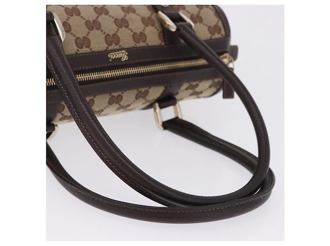 Borsa a mano GUCCI GG Canvas Beige Tono Oro 130942 Auth 201326V - vista 7