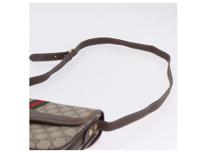 GUCCI GG Supreme Web Sherry Line Schultertasche PVC Beige 001 113 6862 Auth ka6092 - Ansicht 11