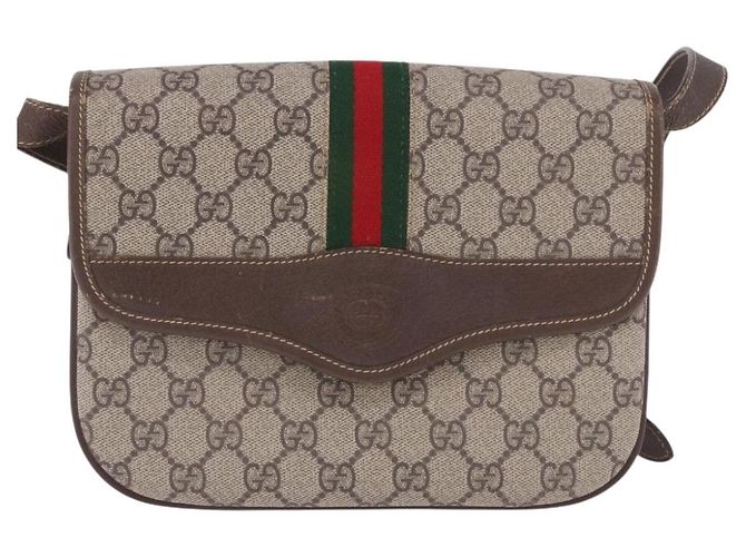 GUCCI GG Supreme Web Sherry Line Schultertasche PVC Beige 001 113 6862 Auth ka6092 - Ansicht 2