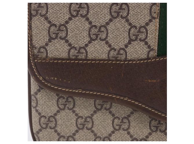 GUCCI GG Supreme Web Sherry Line Schultertasche PVC Beige 001 113 6862 Auth ka6092 - Ansicht 3