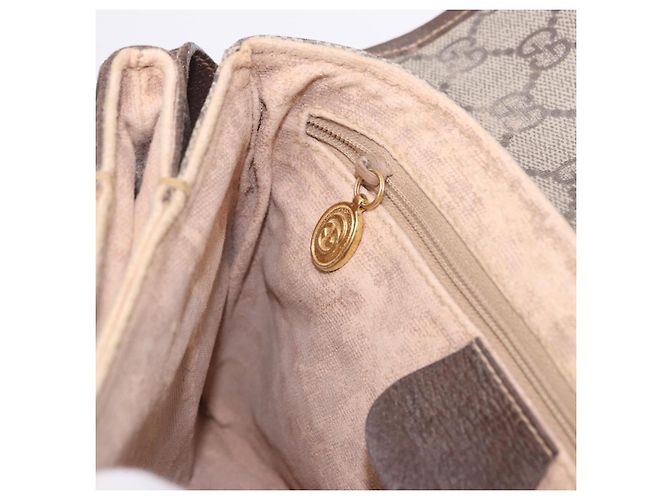 GUCCI GG Supreme Web Sherry Line Schultertasche PVC Beige 001 113 6862 Auth ka6092 - Ansicht 32