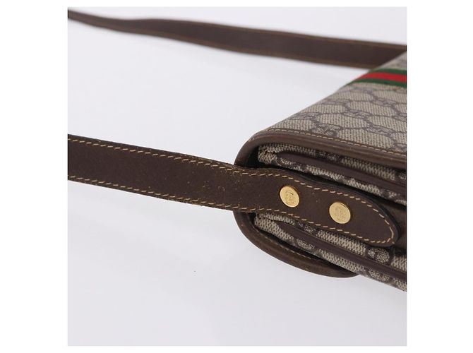 GUCCI GG Supreme Web Sherry Line Schultertasche PVC Beige 001 113 6862 Auth ka6092 - Ansicht 8