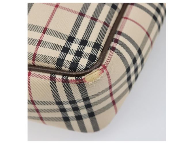 BURBERRY Nova Check Schultertasche Canvas Beige Silver Auth 200675 Silber - Ansicht 14