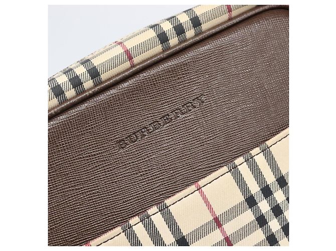 BURBERRY Nova Check Schultertasche Canvas Beige Silver Auth 200675 Silber - Ansicht 16