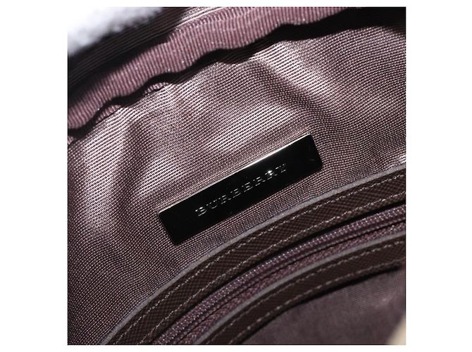 BURBERRY Nova Check Schultertasche Canvas Beige Silver Auth 200675 Silber - Ansicht 18