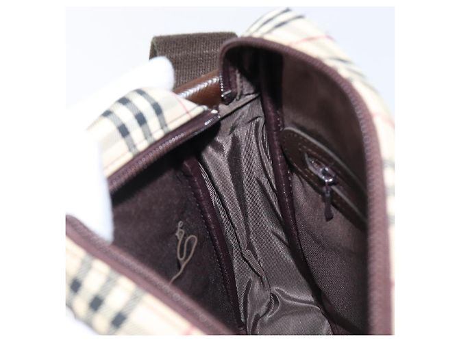 BURBERRY Nova Check Schultertasche Canvas Beige Silver Auth 200675 Silber - Ansicht 21