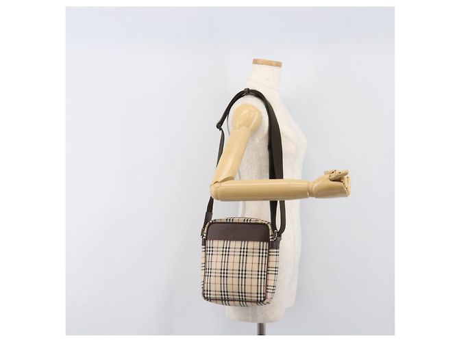 BURBERRY Nova Check Schultertasche Canvas Beige Silver Auth 200675 Silber - Ansicht 25