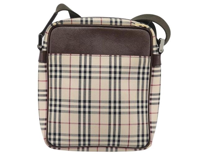 BURBERRY Nova Check Schultertasche Canvas Beige Silver Auth 200675 Silber - Ansicht 3