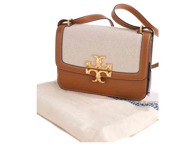Borsa a tracolla Tory Burch Eleanor in pelle camel Cammello - vista 6