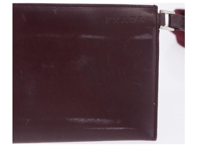 PRADA Tote Bag aus Leder weinrot Auth 201318 Bordeaux - Ansicht 23