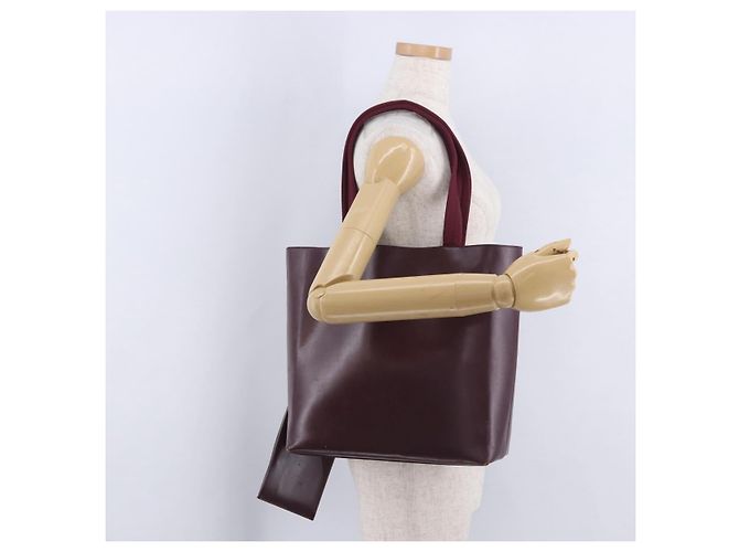 PRADA Tote Bag aus Leder weinrot Auth 201318 Bordeaux - Ansicht 30