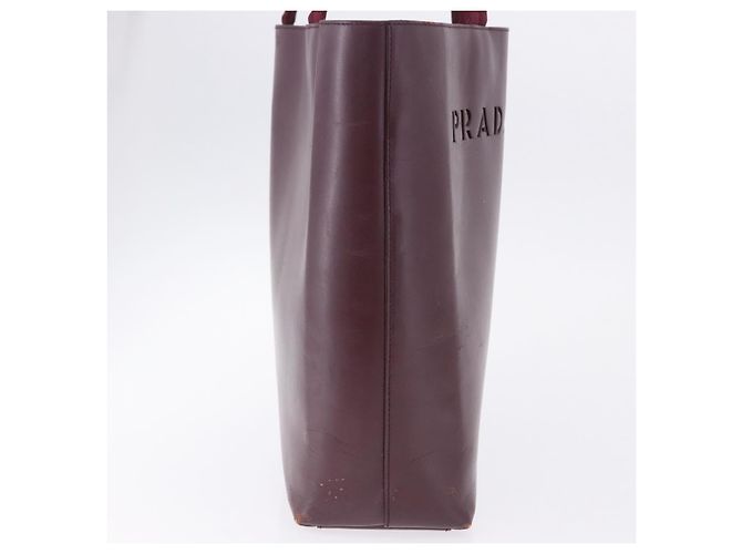 PRADA Tote Bag aus Leder weinrot Auth 201318 Bordeaux - Ansicht 6